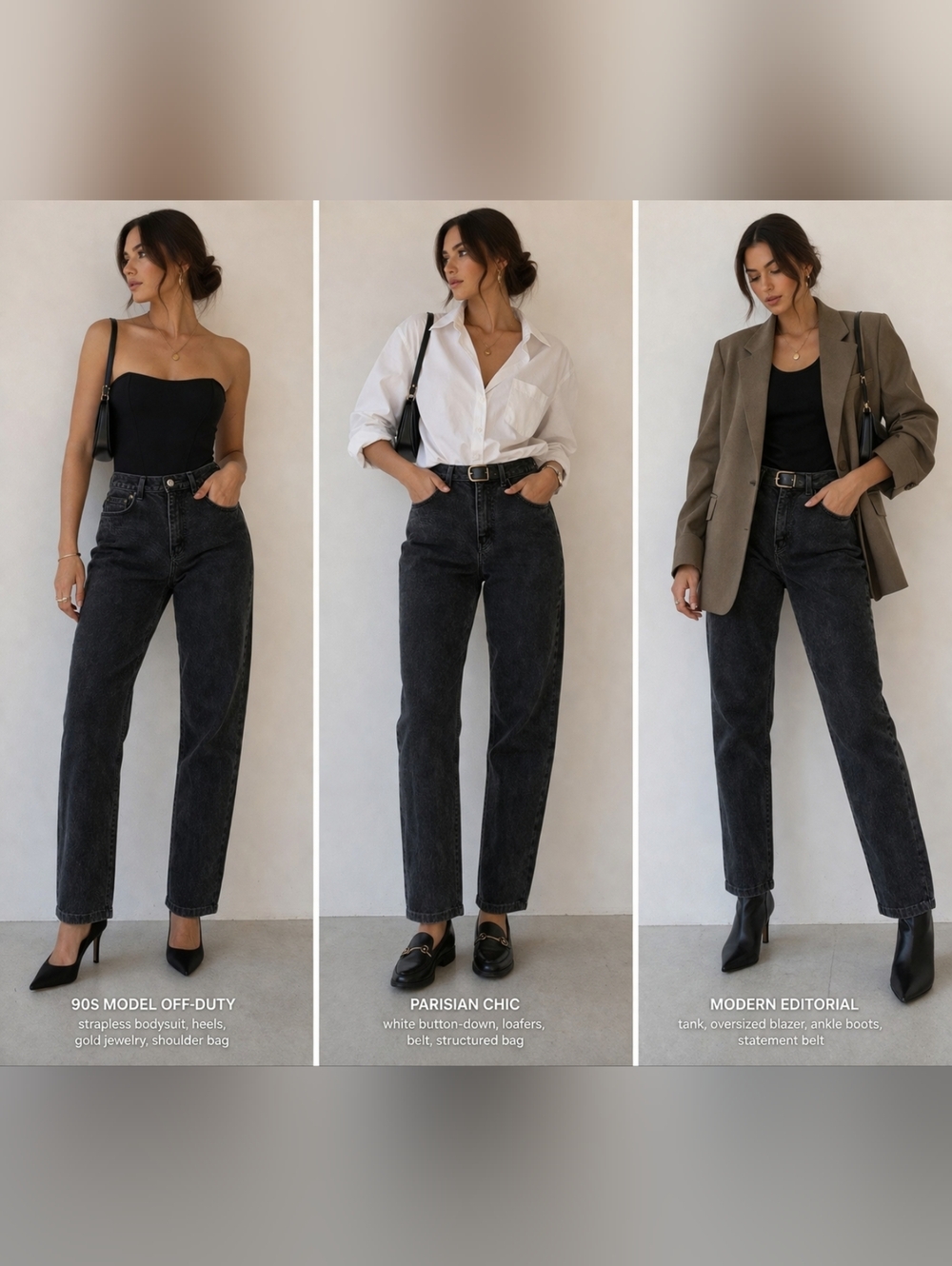 Vintage 90s OSCAR by Oscar de la Renta black high-waisted jeans 🖤